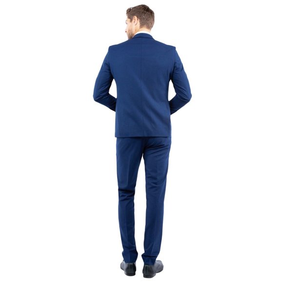 4-Way Stretch Mens Suit Set, 3-Piece Blue - Picture 5 of 7
